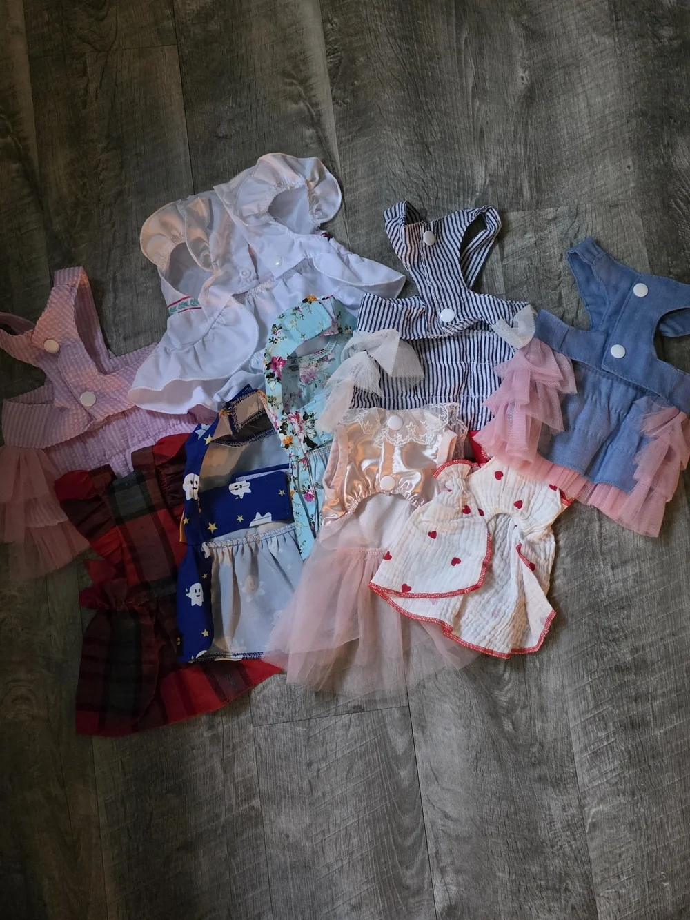 Assorted Pink Tulle Dog Dress with Bow Lot Of 9